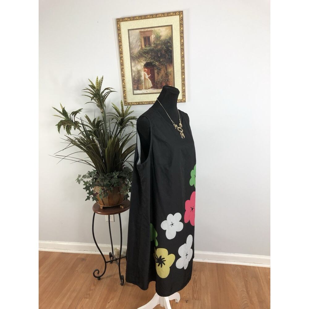 SHEIN Curve Woman Dress 3XL Sheath Sleeveless Boho Boxy Black Vacation Resort - Picture 2 of 7